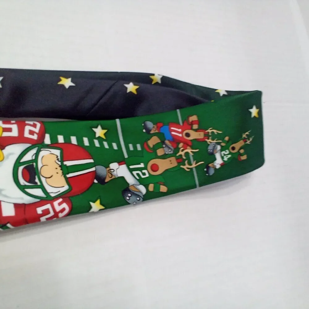 Tie Tales Christmas Tie Santa Playing Football Reindeer Holiday